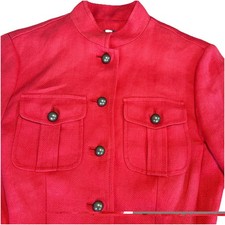 185 RALPH LAUREN Orange Red Blazer JACKET Military LINEN 6 Pristine