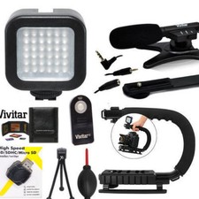 VIDEO LED LIGHT  VIDEO GRIP  ZOOM MICROPHONE FOR NIKON D3100 D3400 D3500 D5600