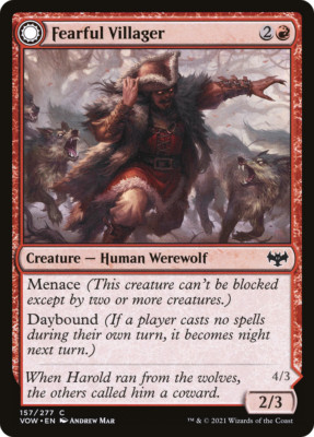 x4 Fearful Villager // Fearsome Werewolf VOW MTG 157/277 COMMON M/NM 4x