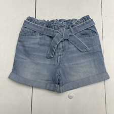 The Childrens Place Sadie Wash Denim Paper Bag Shorts Girls Size 6 Plus