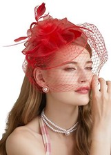 Fascinators Hats 20s 50s Hat Pillbox Hat Cocktail Tea Party Headwear with Vei...