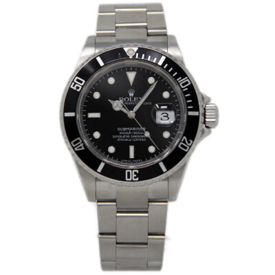 Rolex Submariner 16610 40mm Steel Black Engraved 2008 Box/P