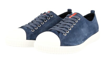 PRADA LINEA ROSSA SNEAKERS SHOES 4E2753 NAVY BLUE WHITE NEW
