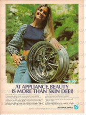 1974 Appliance Wheels Vintage Magazine Ad Steel Spoke  Pretty Girl