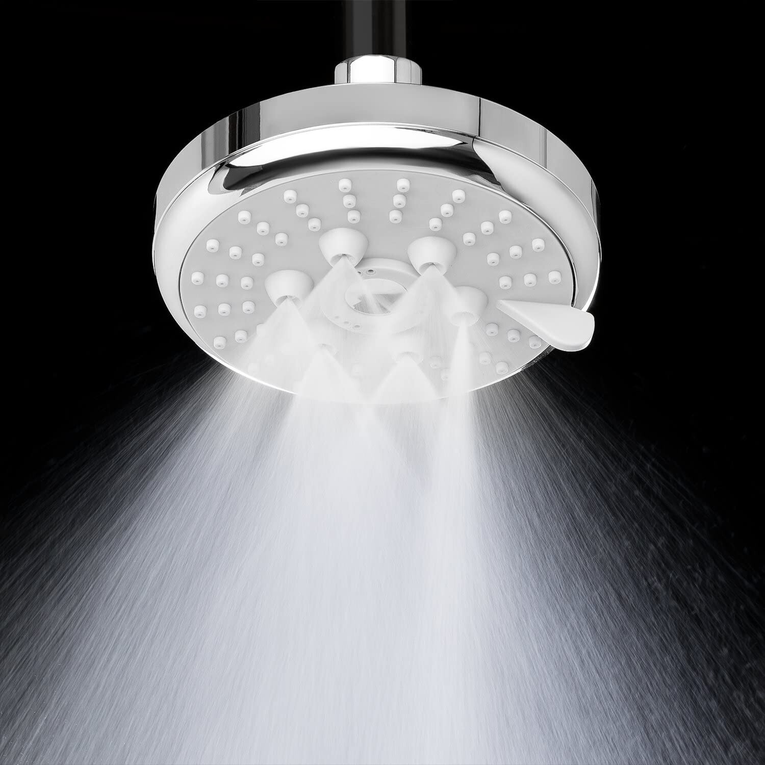 AKDY Multi-Function Fixed Shower Head (6 Inch, Chrome-White)