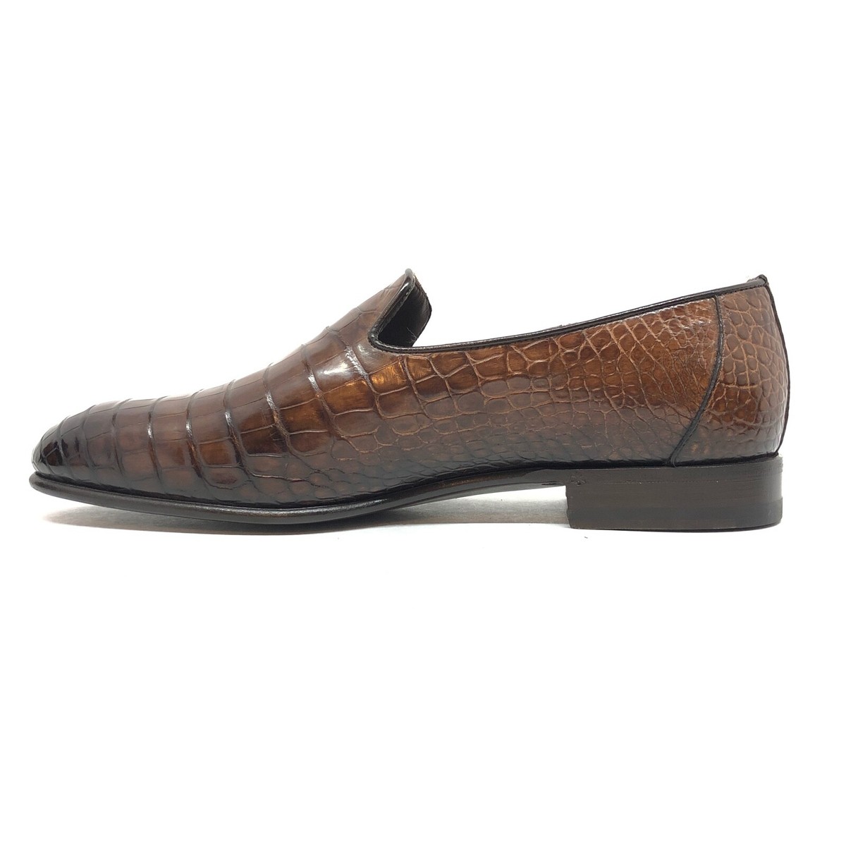 Santoni Elegant Brown Crocodile Oxfords Santoni Dark Brown Crocodile Loafers main image 3