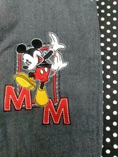 MICKEY MOUSE VINTAGE EMBROIDERED GRAY JEANS 26 WAIST 23 INSEAM GORGEOUS  SOFT 