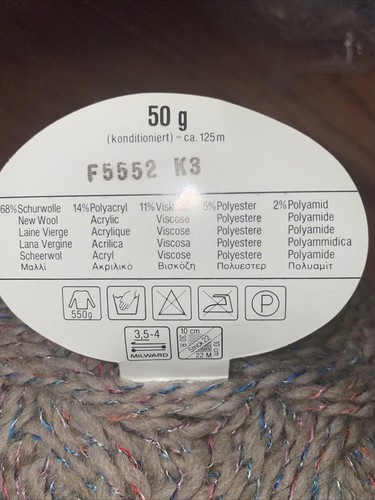 VINTAGE Schachenmayr Nomotta Yarn Intervall F5552 Gray w Multi - Picture 2 of 4