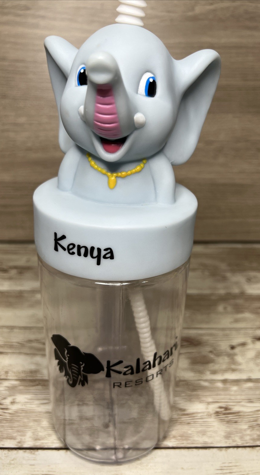 Kalahari Resorts Kenya Tumbler Elephant Topper Cup 10" 2023 - Water Bottle