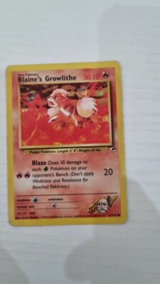 pokemon karte blaine's growlithe illustr atsuko nishida 1999-2000 wizards 62-132