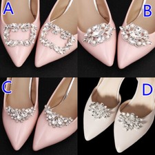 One Pair Crystal Rhinestone Diamante Shoes Clip Buckle High Heel Decoration Chic