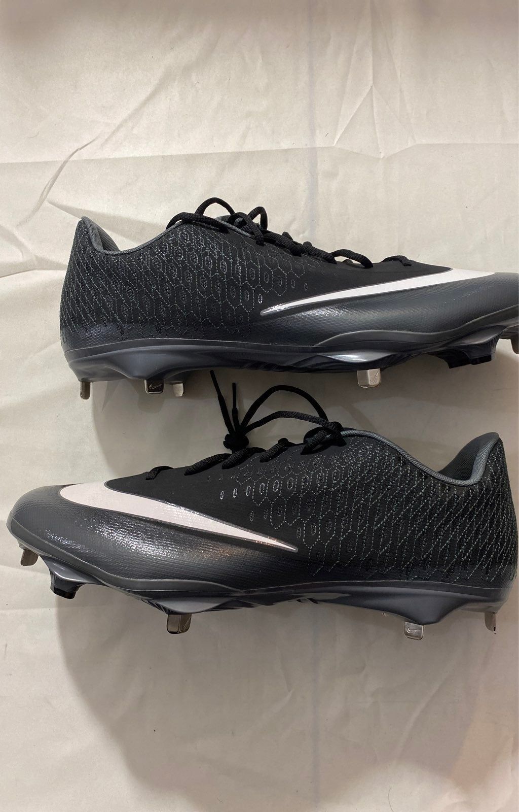 New Mens Nike Black/White/Grey Baseball Cleats Size 15
