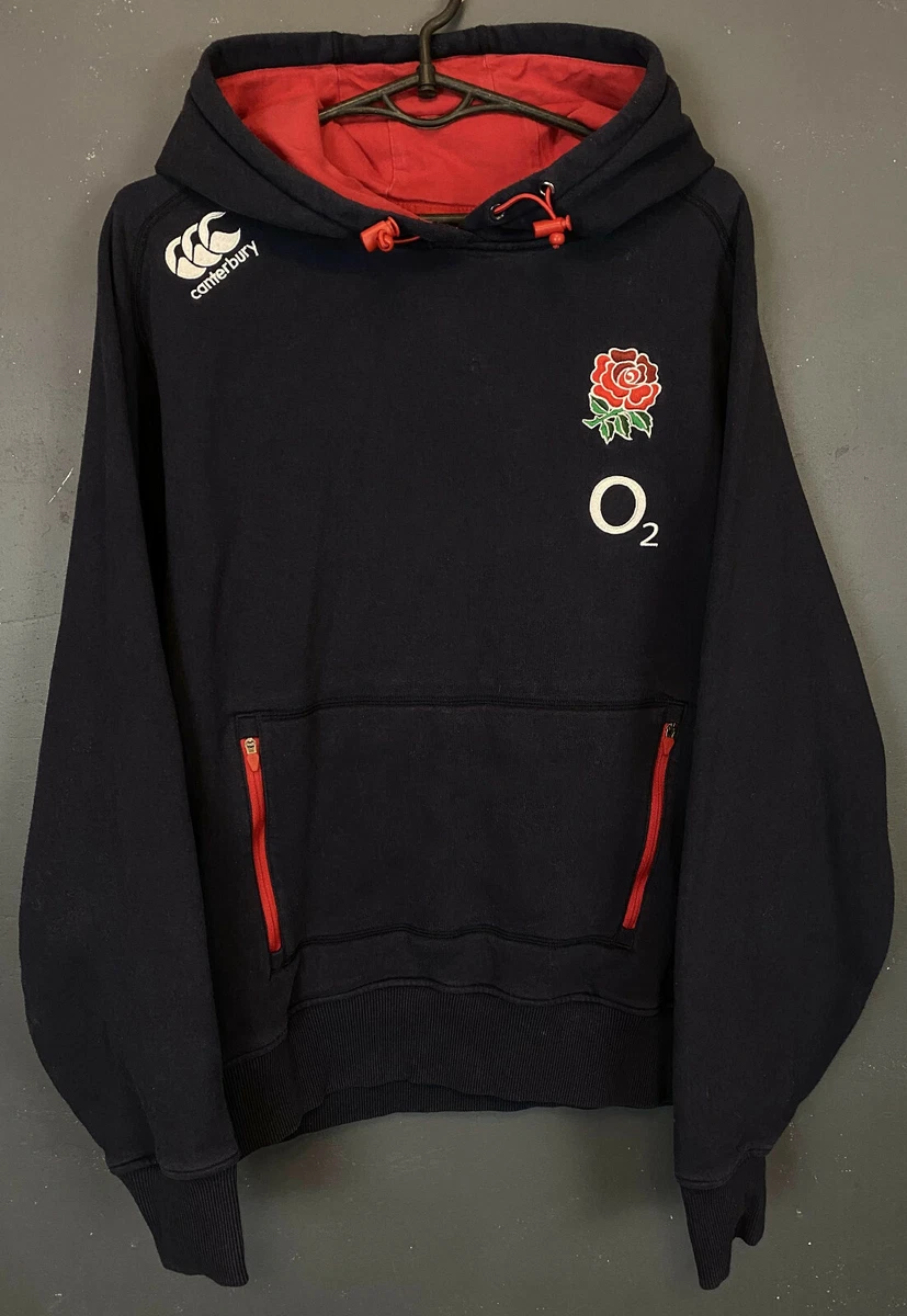 CANTERBURY MEN'S RUGBY UNION ENGLAND HOODIE HOODED LONG SLEEVE SHIRT SIZE M