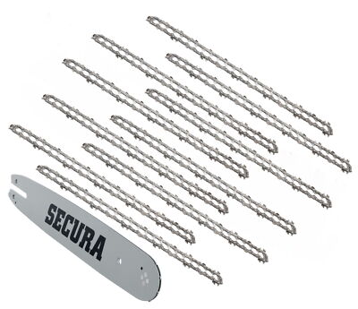 SECURA 10x Sägekette +Schwert 1/4 1,1 72 35cm  passend Stihl MSA140 MSA160 C-B