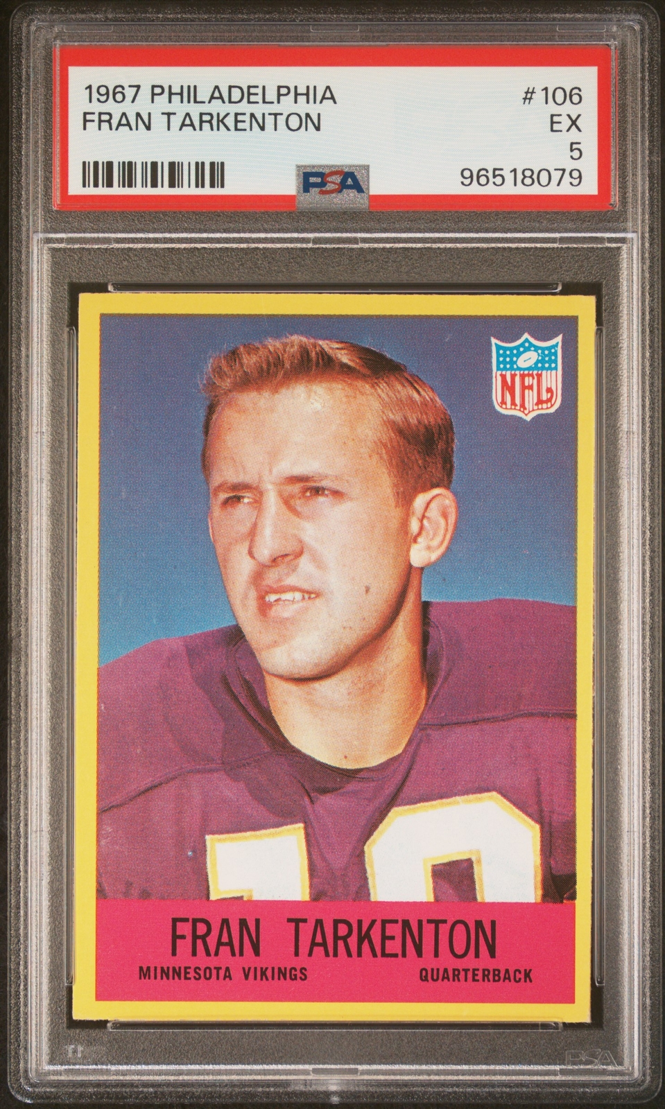 1967 Philadelphia #106 Fran Tarkenton - PSA 5 - EXCELLENT - (JB4)