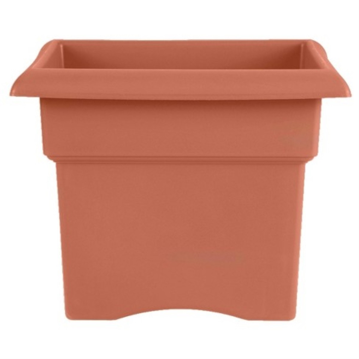 Bloem Veranda Plastic Deck Box In/Outdoor Square Planter, Terra