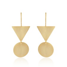 18k Gold Plated 925 Silver Handmade Geometric Designer Earrings Jewelry