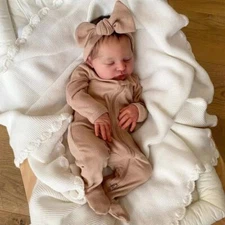 Sleeping 19" Toddler Lifelike Reborn Baby Dolls Cloth Body Newborn Realistic Toy