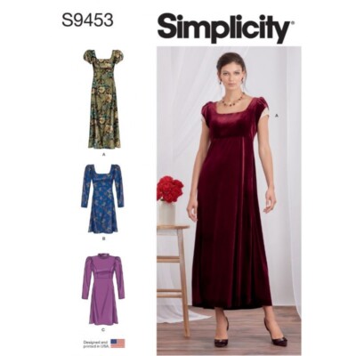 Simplicity Schnittmuster S9453 Misses' Regency Style Empire Taille Kleid