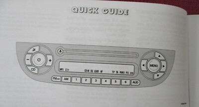 FIAT 500 ABARTH RADIO / CD / MP3 SOUND SYSTEM AUDIO HANDBUCH - BETRIEBSANLEITUNG.