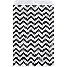 RJ Displays-100 pcs Pack Black Chevron Paper Gift Bags Shopping Sales Tote Bags