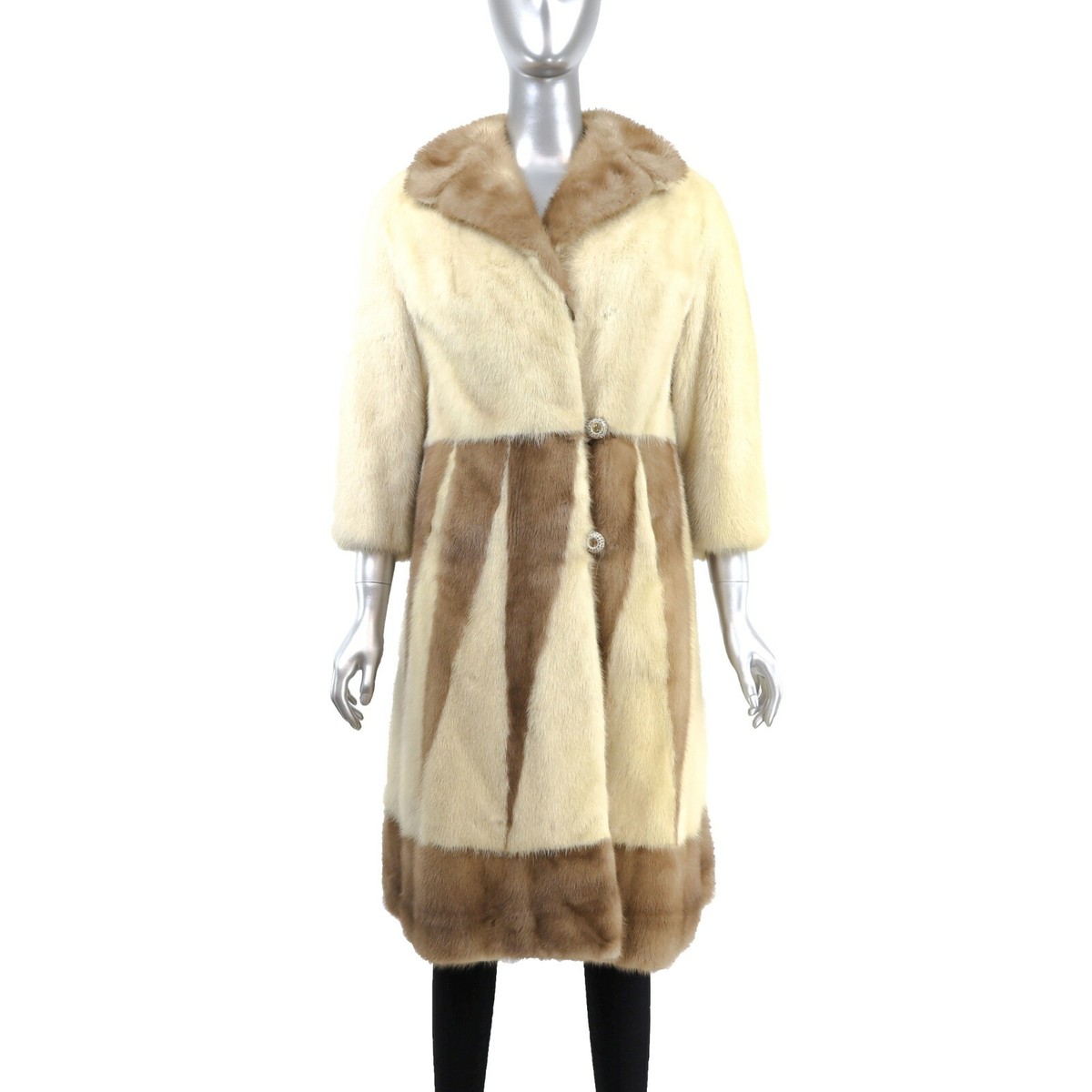Tourmaline Mink Coat with Design- Size S (Vintage Furs) | eBay