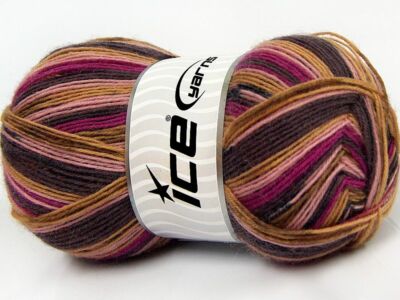 4-Skein Lot Smart Sock Yarn superfine superwash 4x100g/400m maroon pink camel