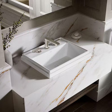 Tresham Drop-In Vitreous China Bathroom Sink in White with Overflow Drain