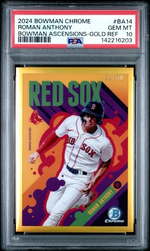 2024 Bowman Chrome Ascensions Roman Anthony #BA-14 Gold Refractor 1/50 RC PSA 10