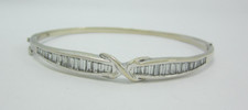 BEAUTIFUL LADIES 18K WHITE GOLD DIAMOND BANGLE BRACELET 14.3G