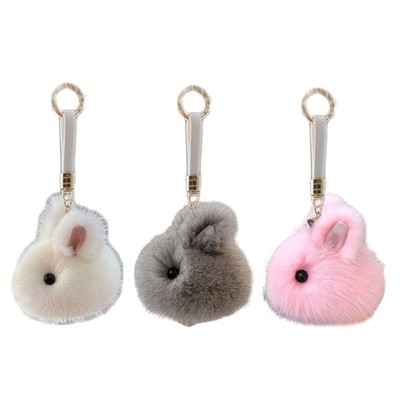 Rabbit Hairball Charm Keychains Sweet Cute Pendant Keyring Hanging Decoration