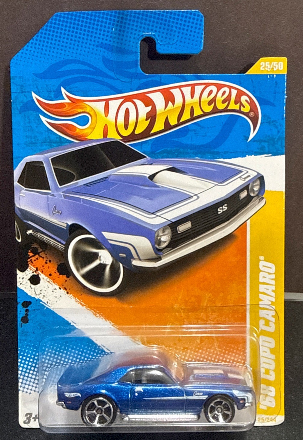 Hot Wheels 2011 ‘68 COPO Camaro-HW New Models - Blue, MC5 wheels- American Chevy