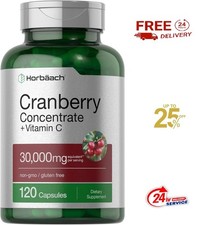 Cranberry Pills  120 Capsules  30,000 mg  Vitamin C  by Horbaach