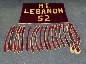 Vintage Masonic Ceremonial Regalia Lot Banner Sash Mt Lebanon 52