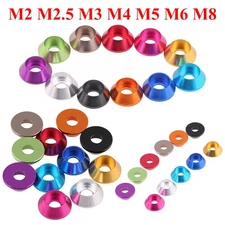 M2 - M8 Aluminum Alloy Cone Cup Head Washers Gasket Fit for Bolts & Screws