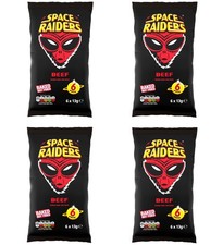 4 x 6pk Space Raiders Delicious Baked Crisps Tasty Beef Flavoured Crisp