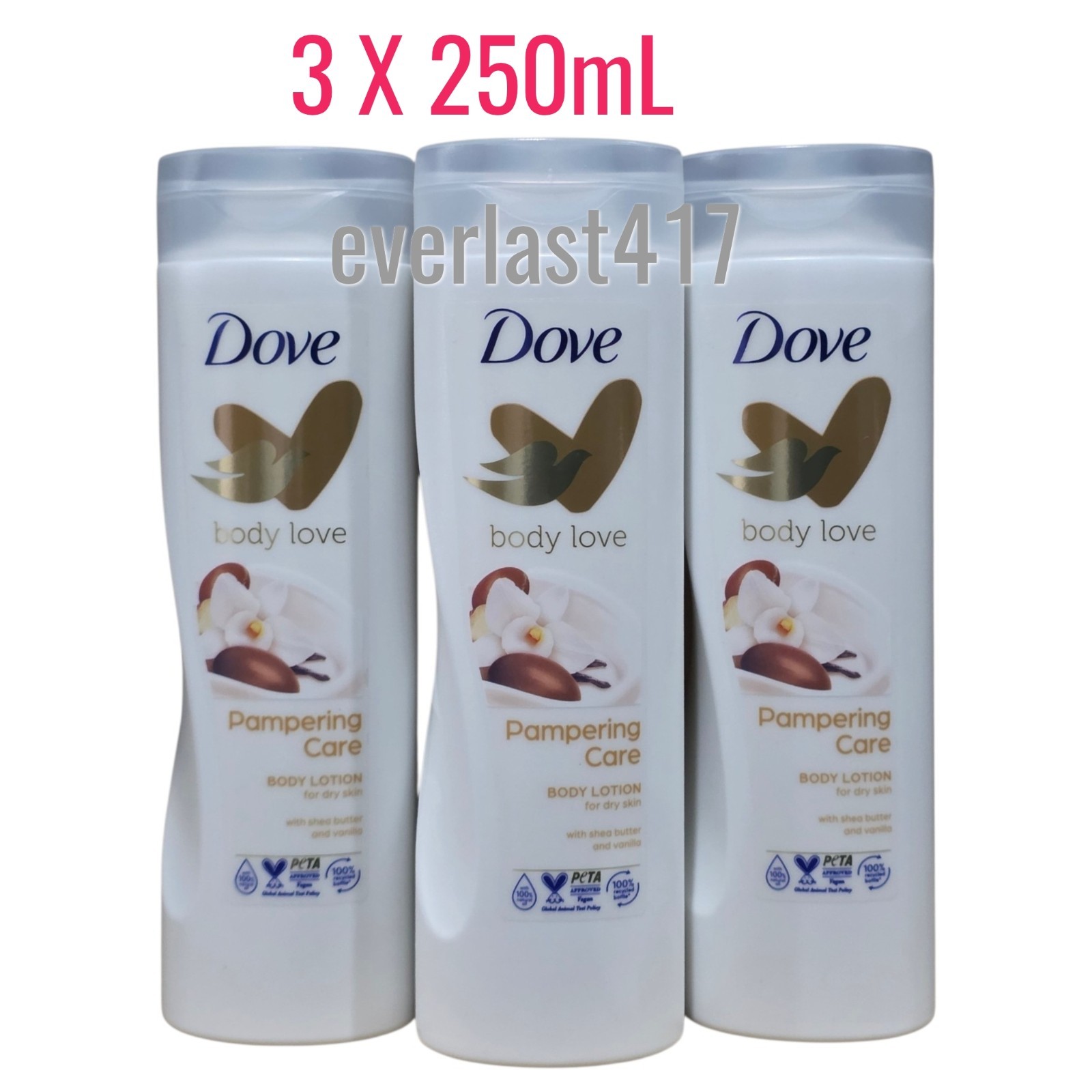 6 x Dove Body Lotion Pampering Care With Shea Butter & Vanilla 250ml DAILY USE - Image 13