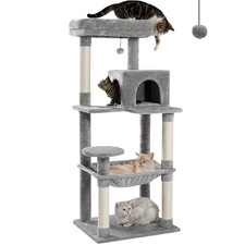 Cat Tree Large Cats 56"Tall Cat Tower Condo Scratching Post Indoor Cats Gray