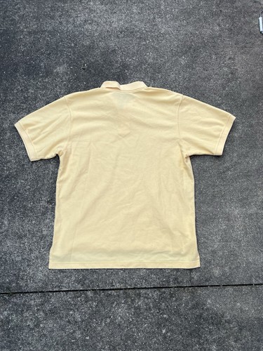 Vintage 90s LL Bean Made In USA Polo Style Shirt Yellow Size L 1/4 Button Blank - Picture 4 of 4