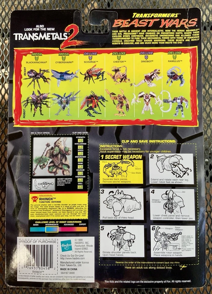 Maximal Rhinox Deluxe (Transformers Beast Wars - Fox Kids 1999) MOSC - Image 2 of 2