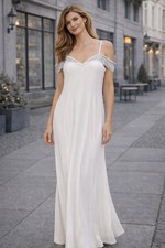 Maxikleid Gr. 36/38 Cremeweiß Maxi-Kleid Partykleid Abendkleid Neu