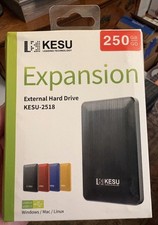 KESU 250GB Portable External Hard Drive USB 3.0 HDD Windows Mac Linux Black