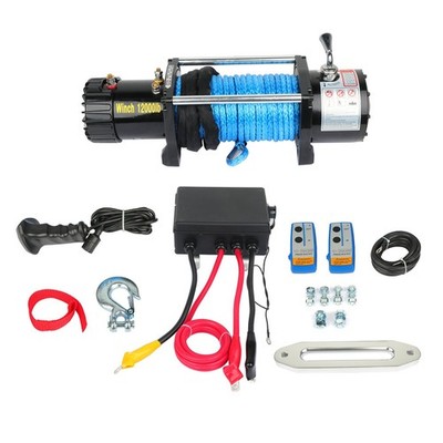 Electric Recovery Winch 12000LBS Towing Truck 9.5mm*26m Synthetic Rope