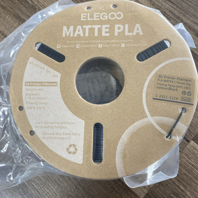 ELEGOO matte  PLA Filament 1.75Mm Black 1KG, 3D Printer Filament /h