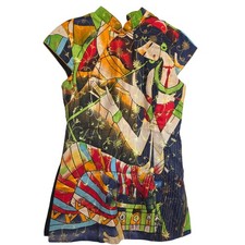 Xiuhetang Traditional Chinese Cheongsam Dress Asian Art Print Silk Blend XXL