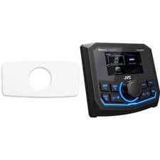 JVC KD-MR305BTS Marine Radio w/ SEADASH3W Universal 3" Kit - White Finish