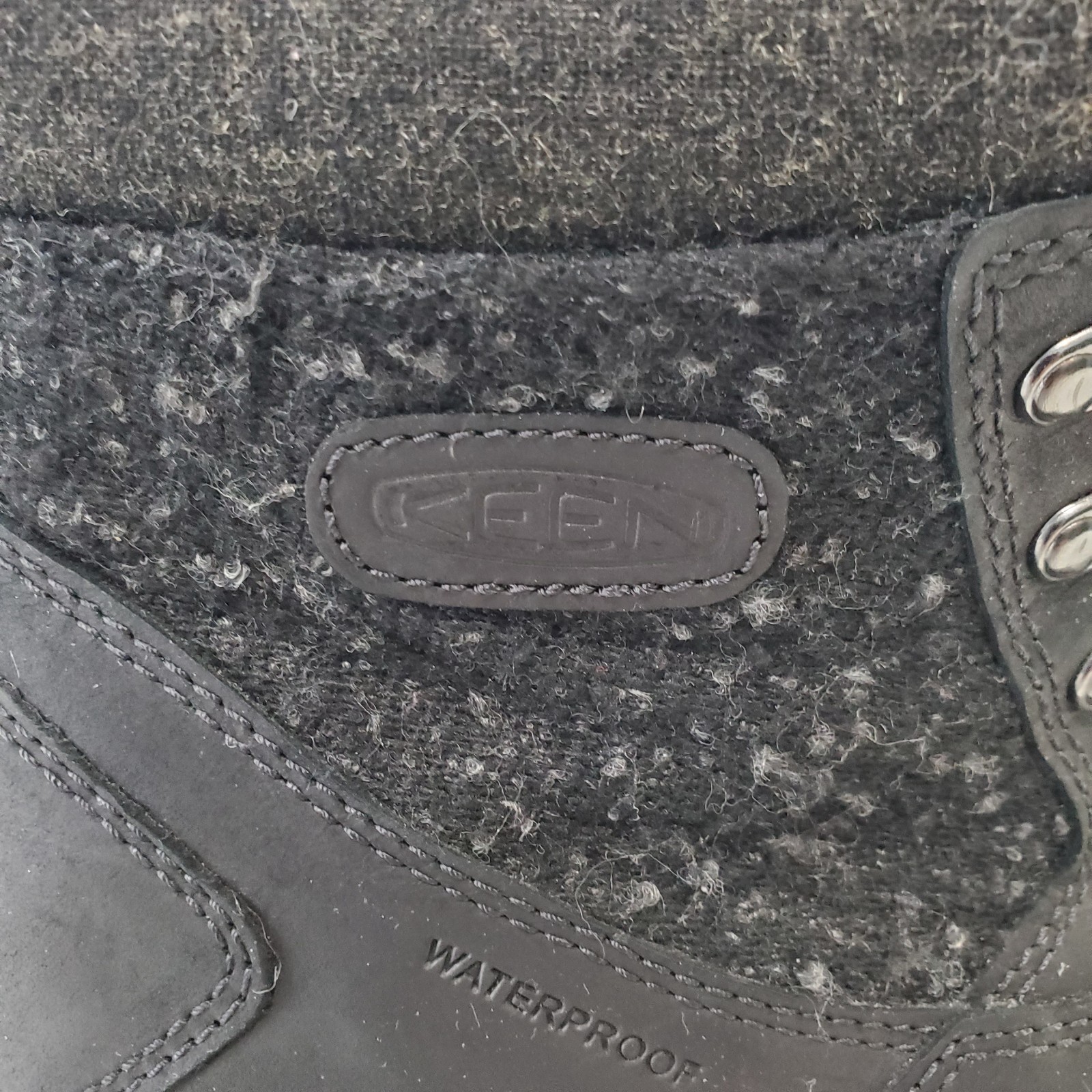 Stivaletto donna Keen taglia 10 Elsa II nero grigio caviglia lana isolato impermeabile