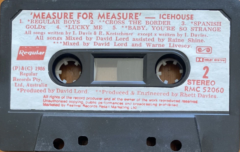 Icehouse Measure For Measure New Zealand Cassette - Image 3 of 4