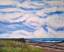 Dipinto olio su tela 40x50 – Paesaggio marino di Marzamemi, Sicilia