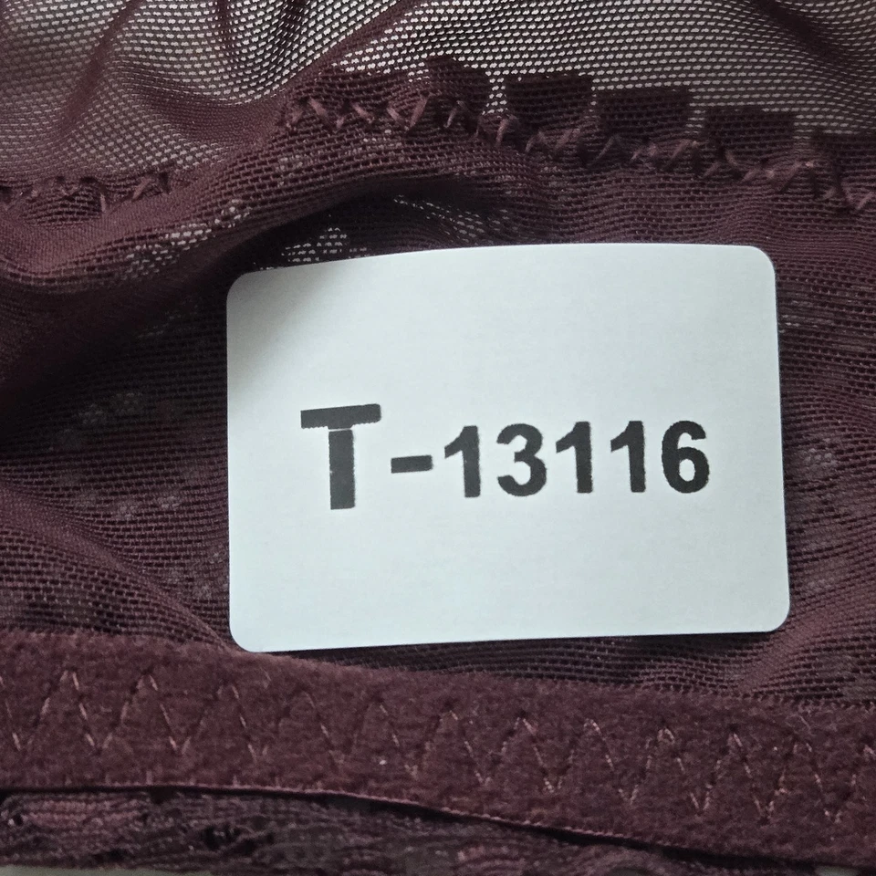 Aerie Women Bra 36A Burgundy Floral Real Power Bralette Wireless Lace Strap - Image 2 of 4
